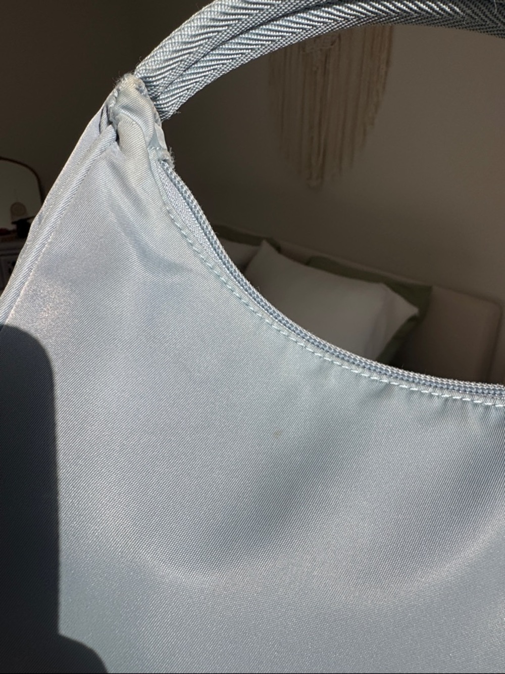 Prada Baby Blue Nylon Mini Shoulder Bag Y2K Authenticated w/ COA π©΅ - Picture 10 of 11